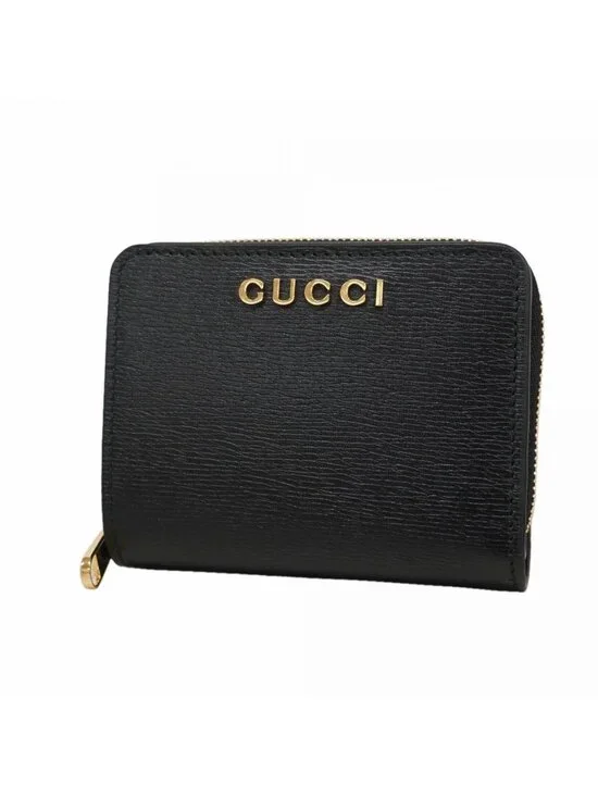 Gucci Wallet Leather Black Gold