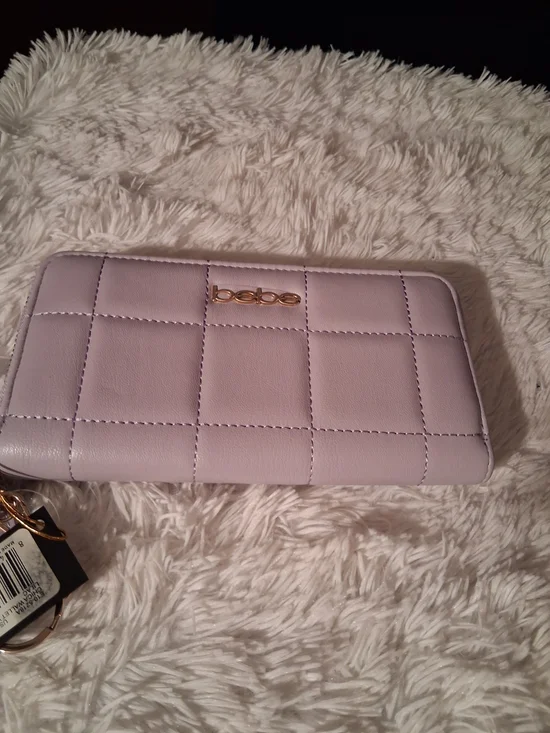 bebe Quilted Lavender Wallet 2pc