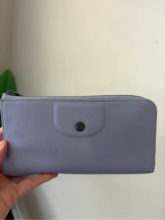 LONGCHAMP Le Pliage Cuir Leather Zip Wallet – Cloud Blue