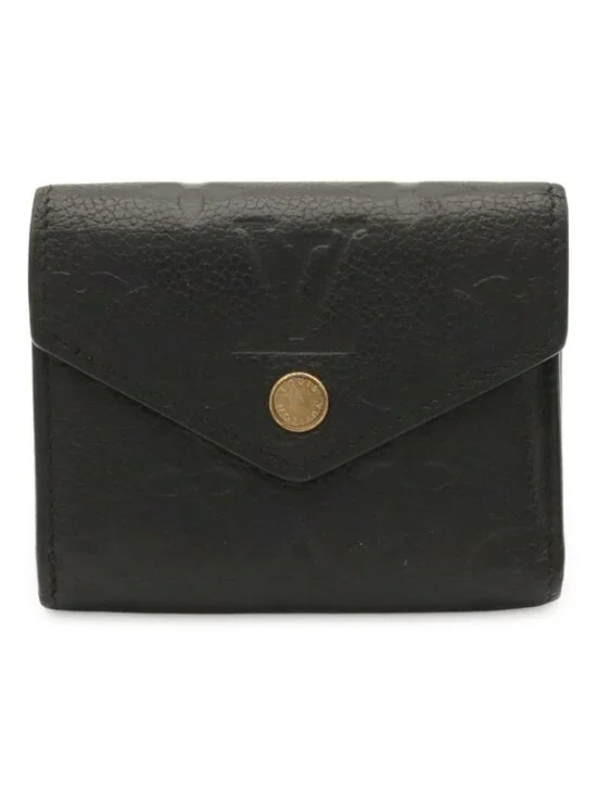Louis Vuitton Monogram Empreinte Portefeuille Zoe Trifold Wallet Noir Black Gold
