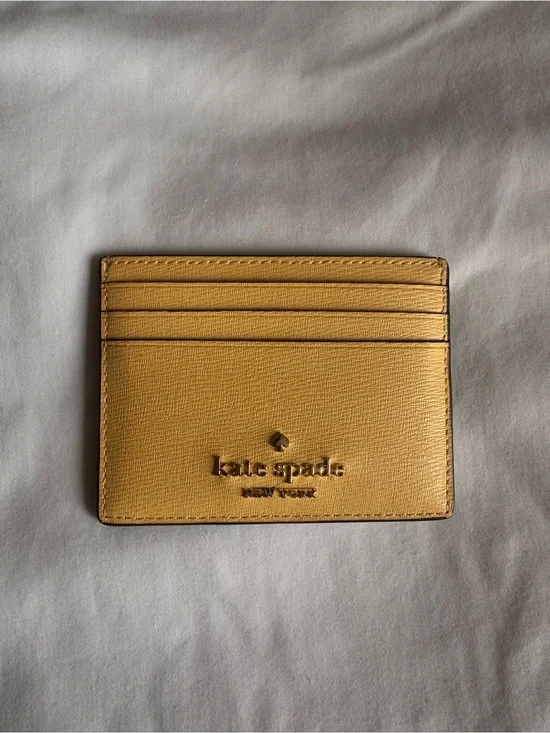 kate spade Yellow Saffiano Leather Card Holder