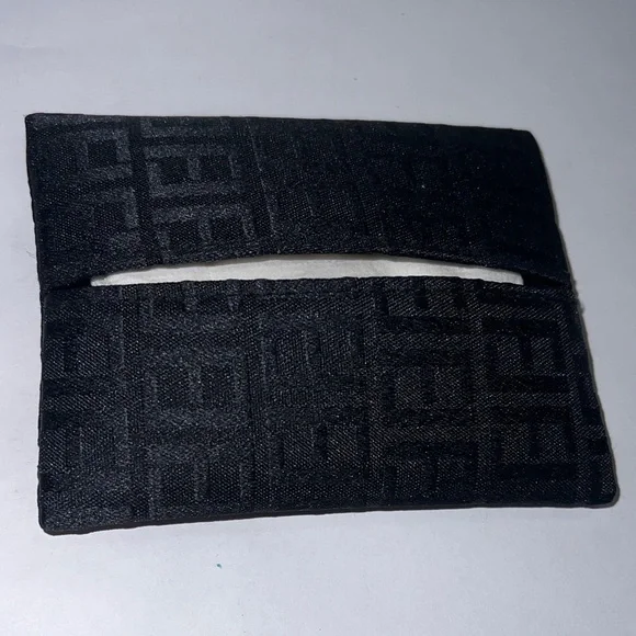 Black Logo Canvas Tissue Holder Credit Business Card Holder