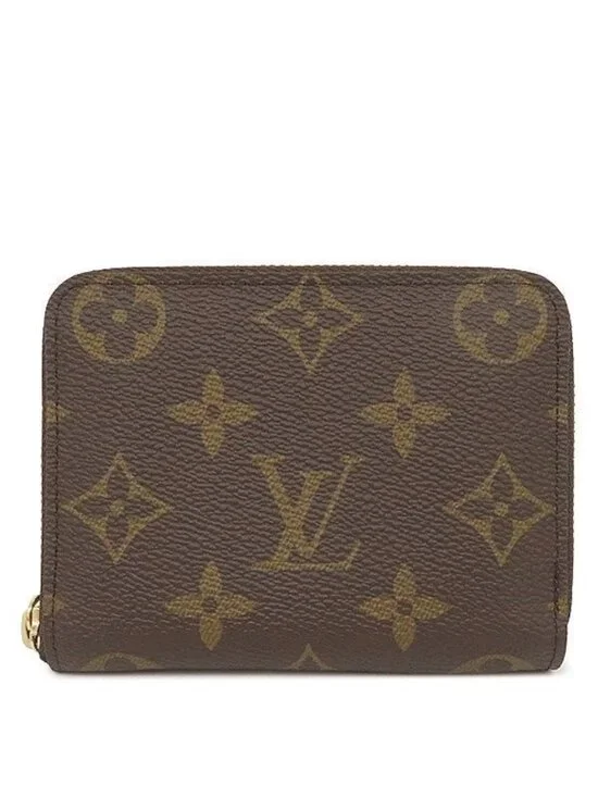 Louis Vuitton Coin Case Zippy Purse Monogram Canvas Gold Compact