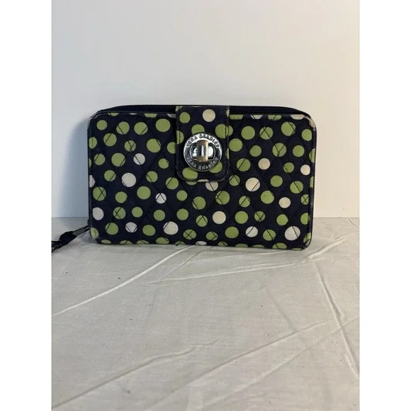 Vera Bradley Blue Green White Dot Women Wallet