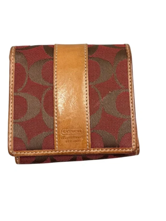 Coach vintage y2k red brown tan signature wallet
