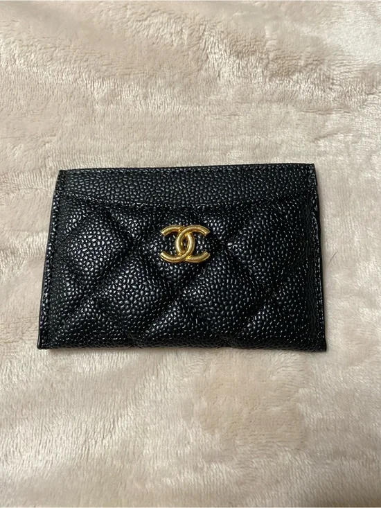 ChaneI Cardholder Black with Gold Hardware NEW !!