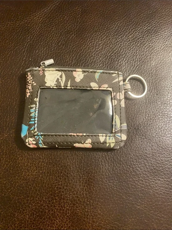 Floral Zip Cardholder Keyring with ID Window