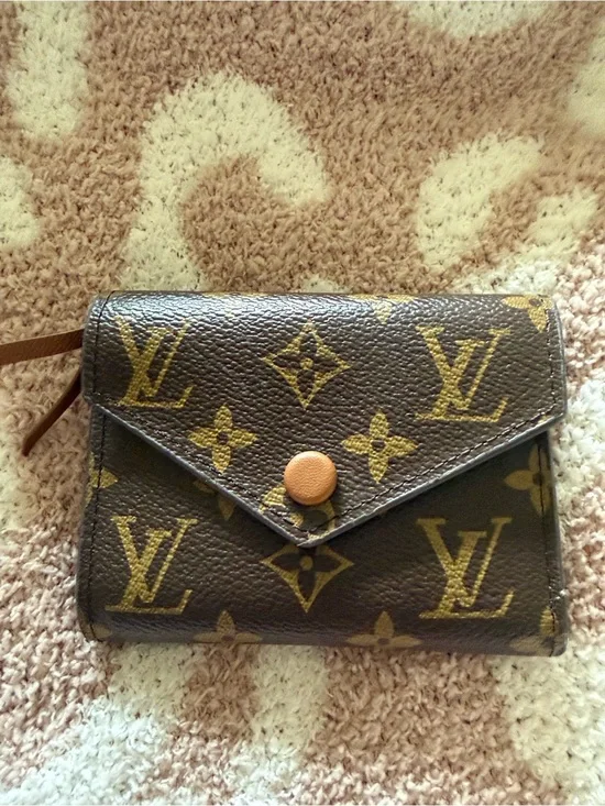 Louis Vuitton Monogram Canvas Envelope Wallet in Brown and Gold