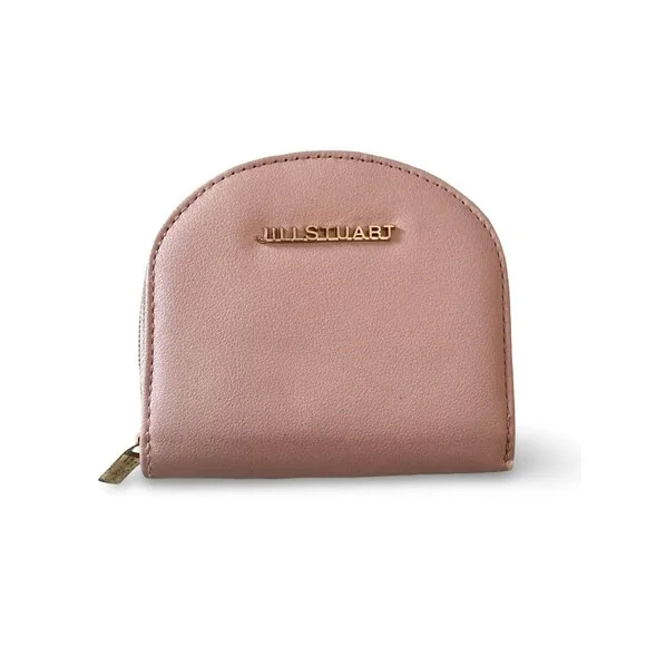 JILL STUART Blush Pink Genuine Leather Half-Moon Wallet Mini Coin Purse – Good C