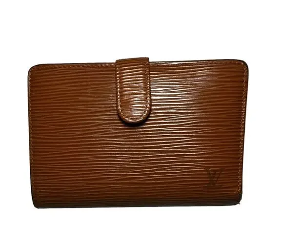 Louis Vuitton Vintage Brown Epi Leather Kisslock Bifold Compact Wallet LV