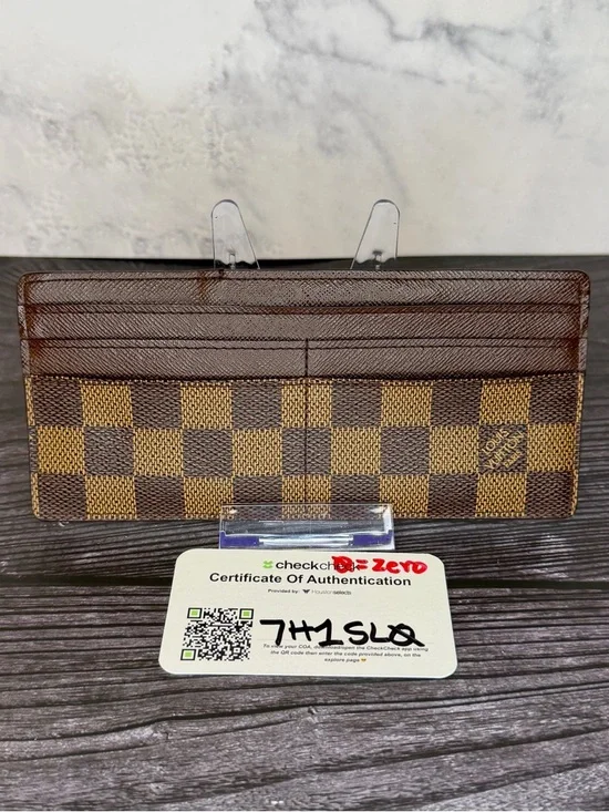 Louis Vuitton Brown Damier Canvas Card Holder Wallet