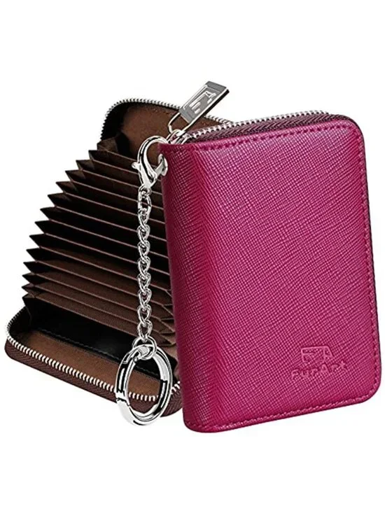 Women's Zipper Wallet RFID Blocking Credit Card Wallet