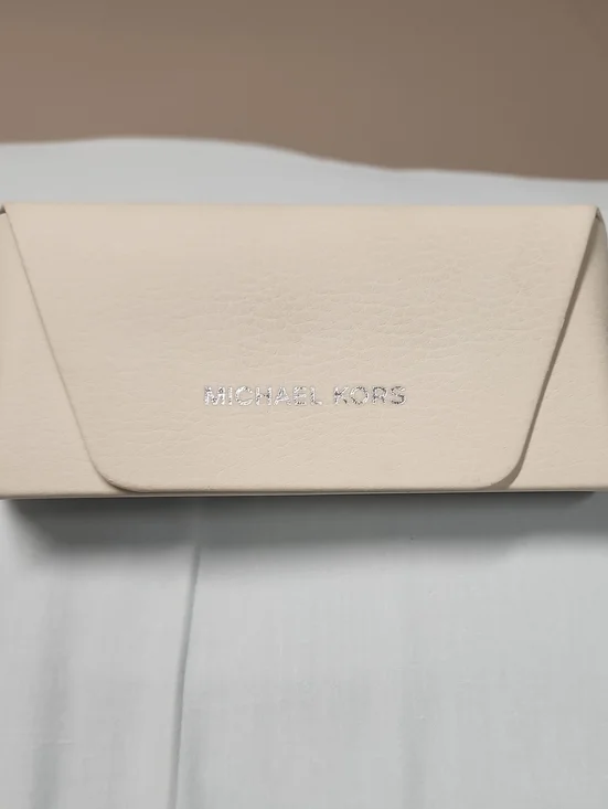 Michael Kors Cream Leather Sunglass Case And Cat Glasses