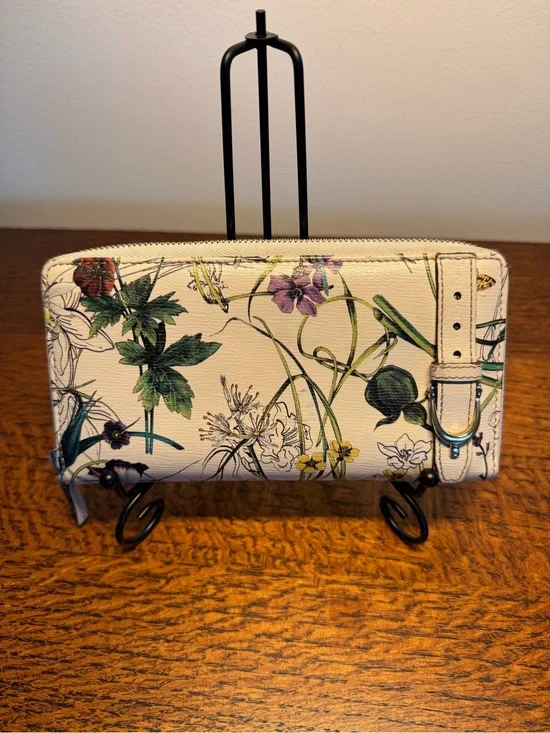 Gucci Flora “Nice” Zip Around Long Wallet w/COA