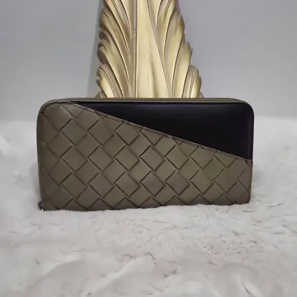 Bottega Veneta Intrecciato Zip-Around Long Wallet.