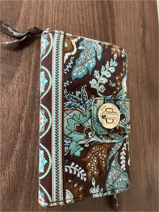 Vera Bradley Quilted Floral Print Wallet with Turn Lock Closure