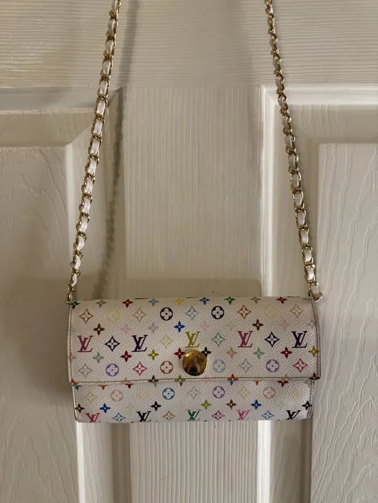 Louis Vuitton Murakami Sara Wallet W/ Fushia Interior