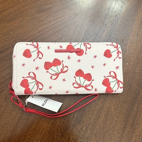 Aldo cherry heart wallet wristlet