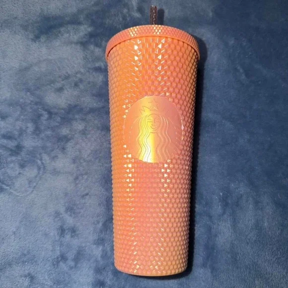 Starbucks orange tumbler with straw new