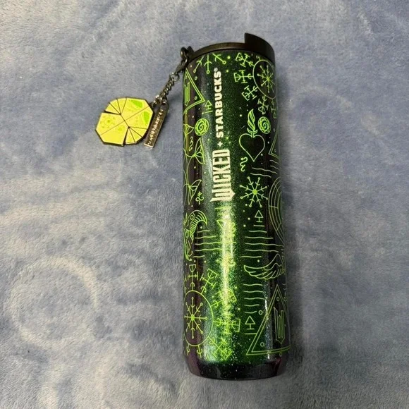 Starbucks Wicked green tumbler with charm new