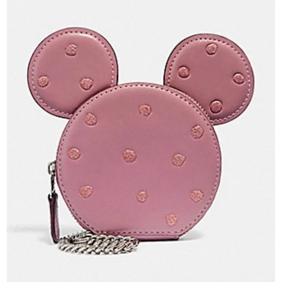 COACH BOXED DISNEY MINNIE MOUSE COIN CASE NWT