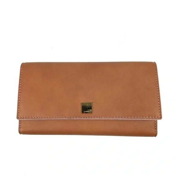 Lodis Wallet Mill Valley Alix Trifold Brown Leather RFID Organizer Clutch New‎
