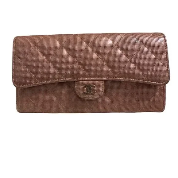 Chanel Brown Quilted Wallet Timeless Design