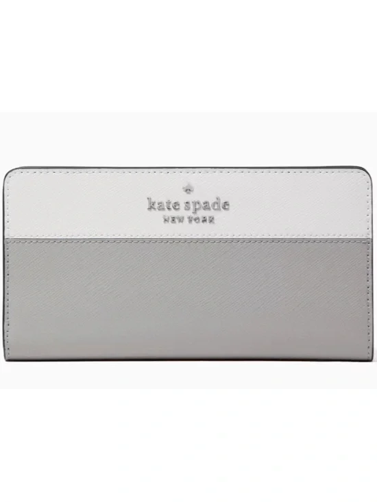 kate spade Two-Tone White & Gray Continental Wallet nwt