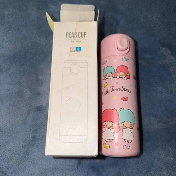 Little Twin Stars pink water bottle