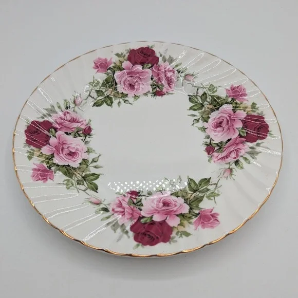 Allyn Nelson Collection Fine Bone Pink Rose Floral 8