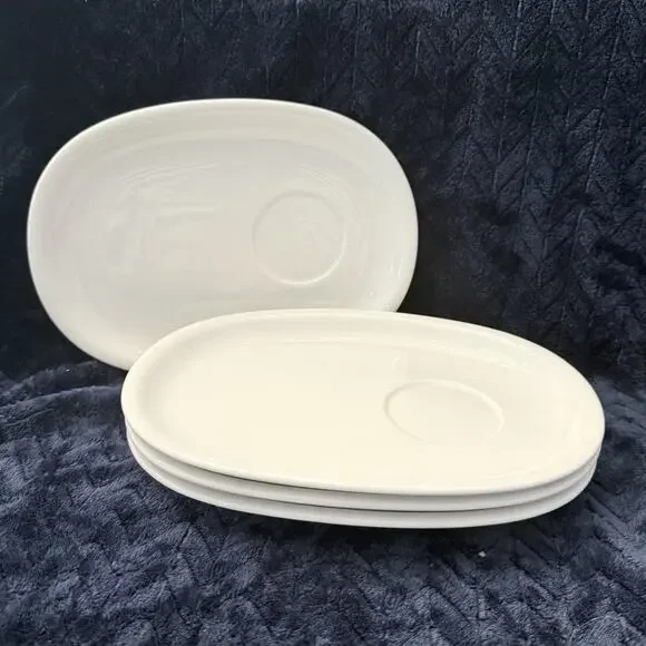 Villeroy & Boch Home Elements Snack Tray Plates White Porcelain Set of 4