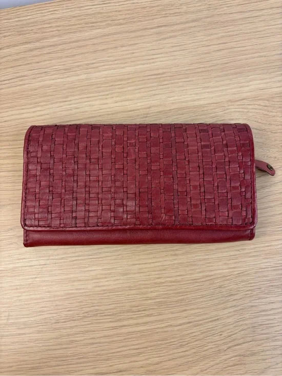 Vilenca‎ Holland Rich Red Basket Woven Leather Wallet “Vintage Leather” Collect.