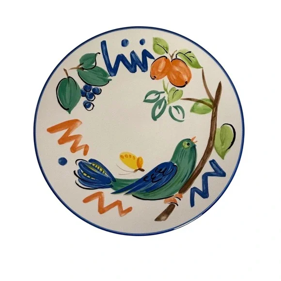 Vintage Mikasa Fashion Plate Spring Song Bird Dinner Plate Fruit 12.25