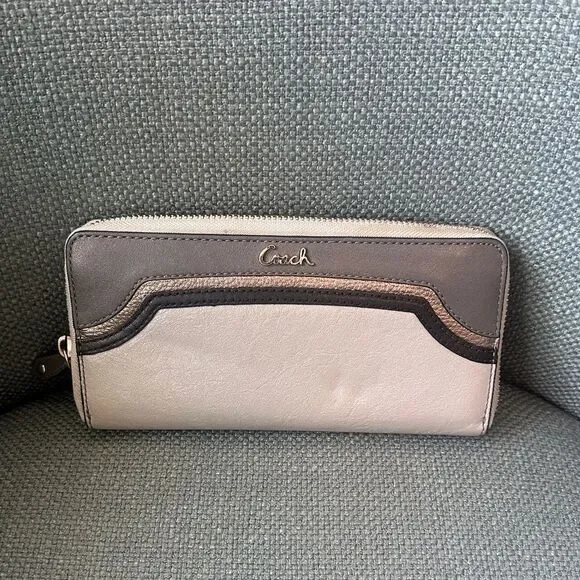 Coach Ashley Leather Zip Around Wallet