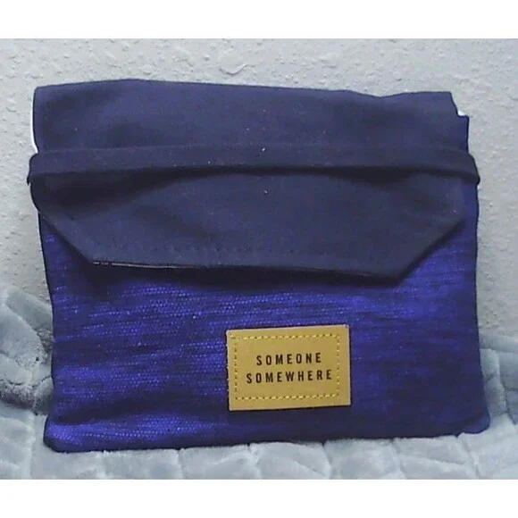 Delta Airlines Someone Somewhere Oaxaca Artisan Travel Amenity Blue Cloth Bag