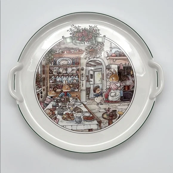 Vintage Villeroy & Boch Foxwood Tales Handled Cake Plate