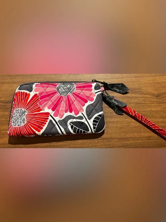 Vera Bradley Wristlet Wallet Cherry Blossoms Retired Pattern Floral Zip Around