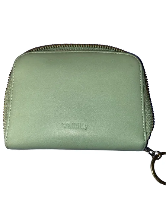 Women's Vulkitty Wallet Avocado Green Gold Zippered Coin Purse