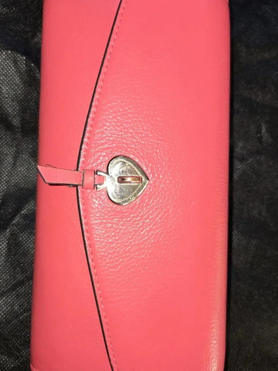 Kate Spade Marti Large Slim Flap Wallet Pebbled Leather Pink Coral K6402