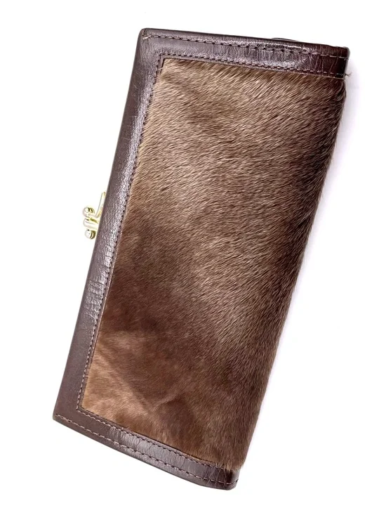 Godfred & Associates Brown Seal Fur, Leather Wallet
