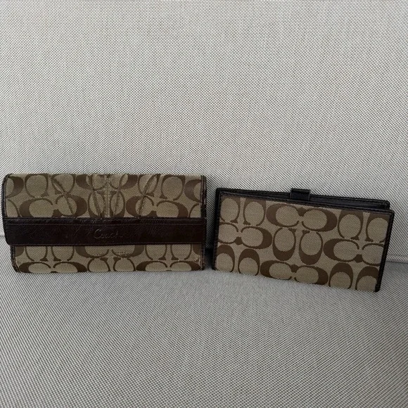 Coach Ashley Signature Jacquard Trifold Wallet W/Checkbook Insert Y2K Vintage