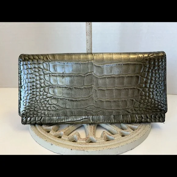 Nordstrom leather crocodile embossed wallet