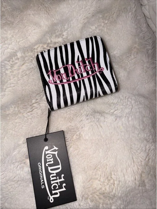 NWT Von Dutch Pink Zebra Print Zip Wallet