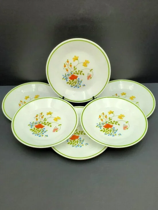 Corelle Wildflower Dessert Appetizer Plates Corning Spring Bouquet Bread Plates