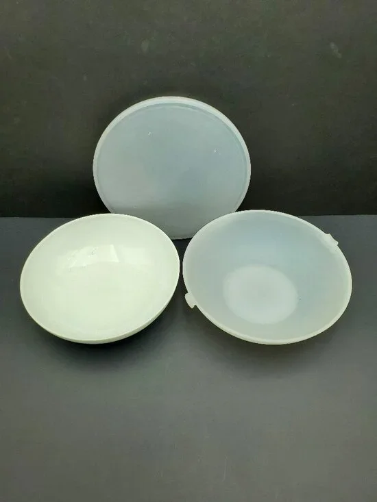 Corelle Winter Frost White Pasta Salad Meal Bowl with Plastic Holder and Cover