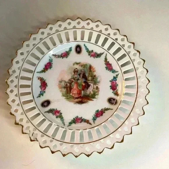 European Germany Romantic Victorian Trinket Bowl set of 2