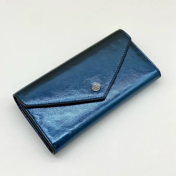 Michael Kors Jet Set Travel Envelope LG Continental Wallet Metallic Teal
