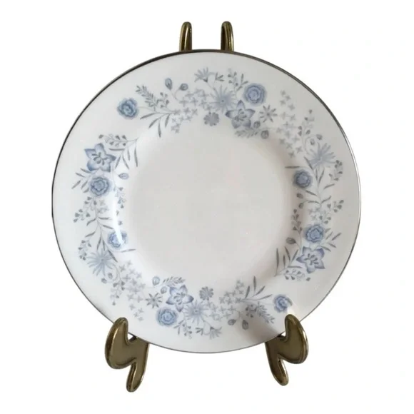 Wedgwood Belle Fleur Bone China Bread & Butter Plate, Vintage, 6”, Blue Flowers.