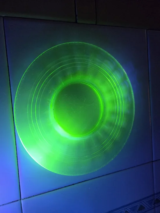 Vintage Vaseline Uranium Green Glass Trinket Plate