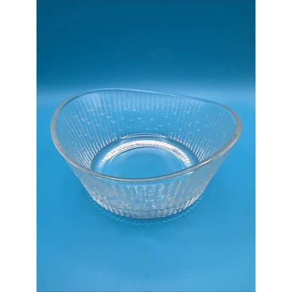 Jeannette Tree Bark Variant Dip Bowl Vintage MCM Mid Century Glass Serving Dish‎